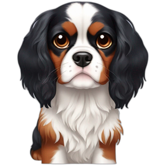 Tri color cavalier King Charles spaniel emoji