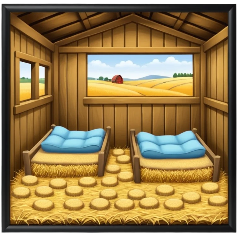 And inside the barn we made them little beds of hay emoji