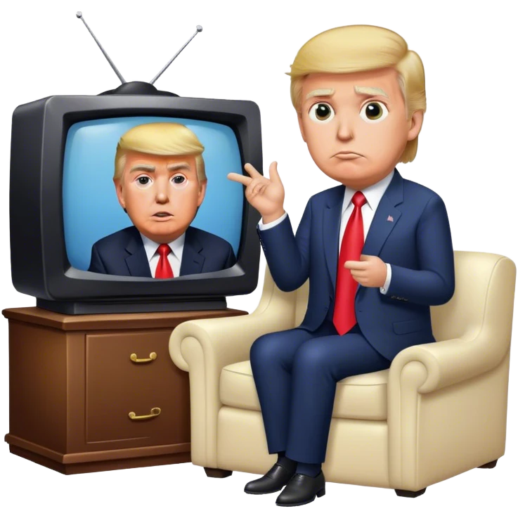Трамп смотрит телевизор emoji