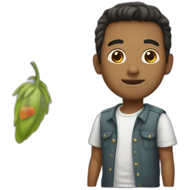 un chico con perilla emoji