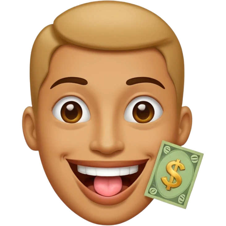 create happy smile with money tongue like 🤑  emoji