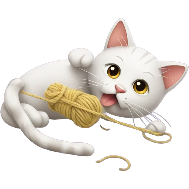 Cat playing with yarn emoji
