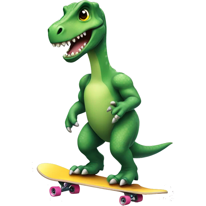 a dinosaur on a skateboard emoji