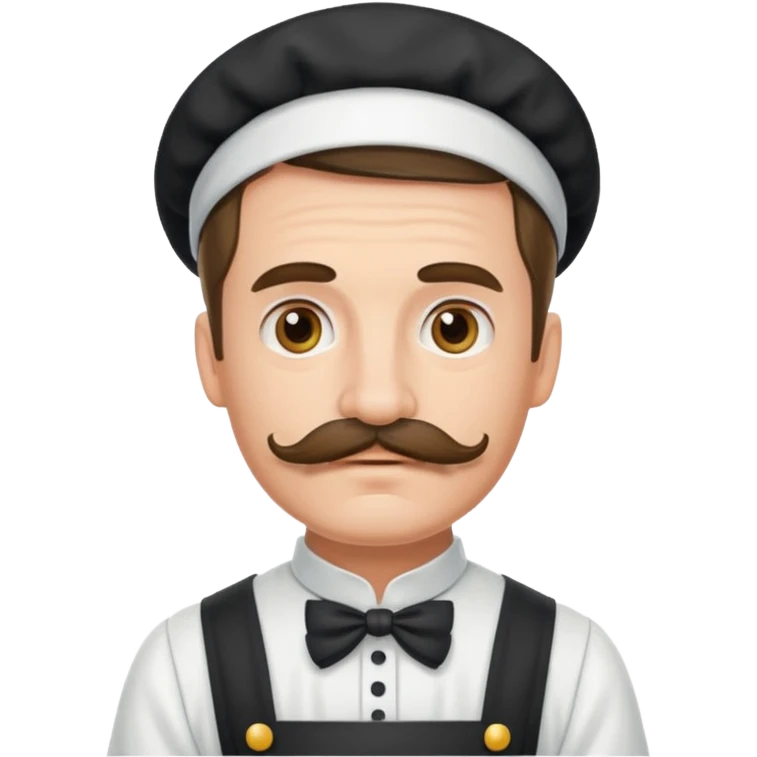 German man with a mustache as a maid emoji