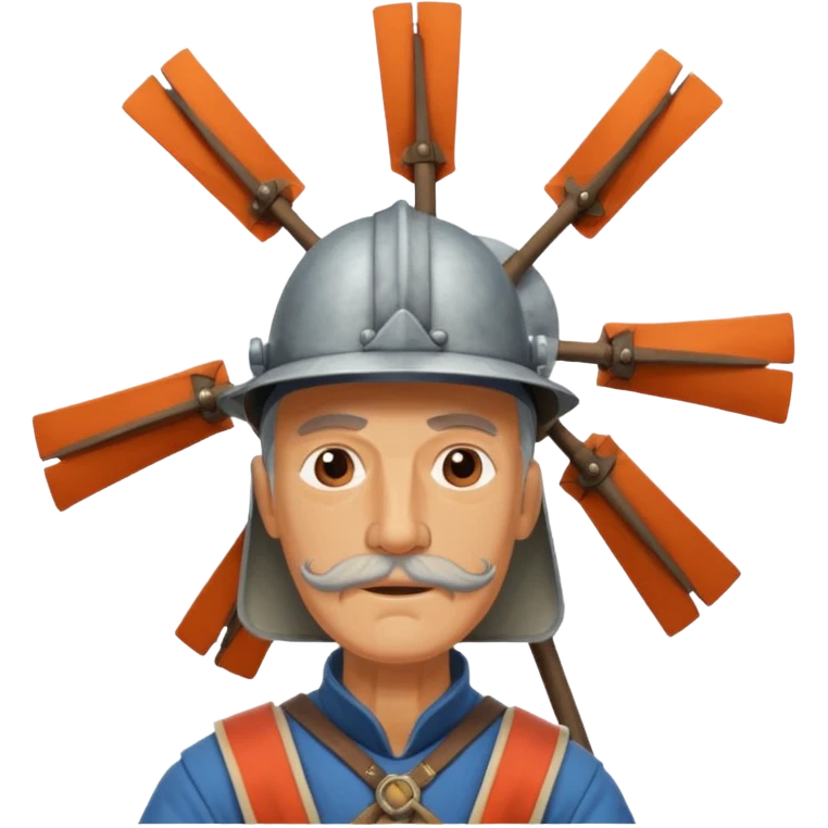 Don Quixote tilting at windmill emoji