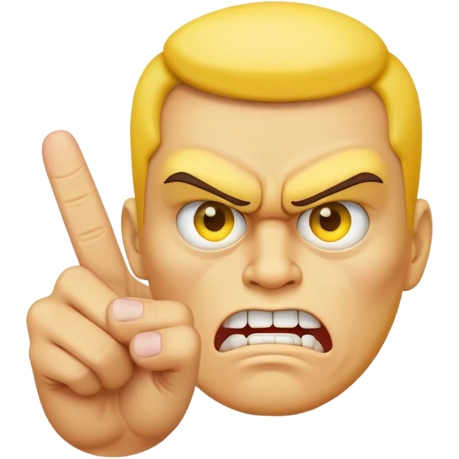 yellow face holding up a middle finger emoji