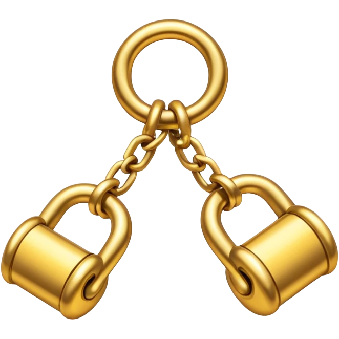 Golden shackles chains emoji