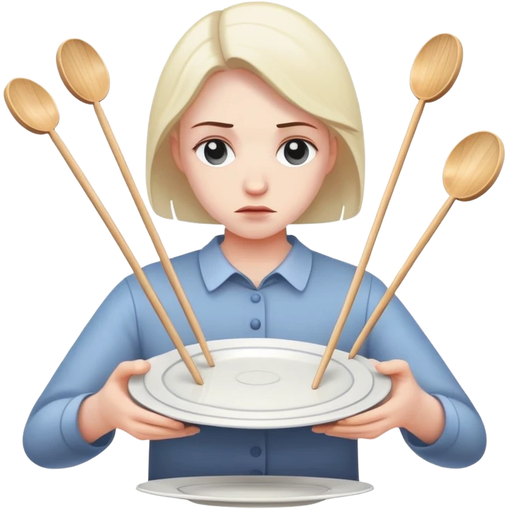 sad person spinning plates on sticks emoji