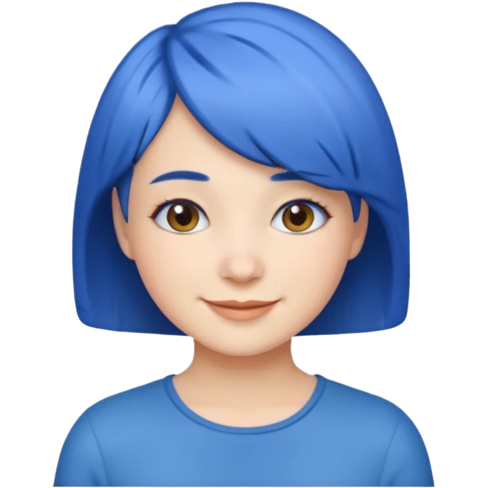 iPhone emoji girl with short blue hair  emoji