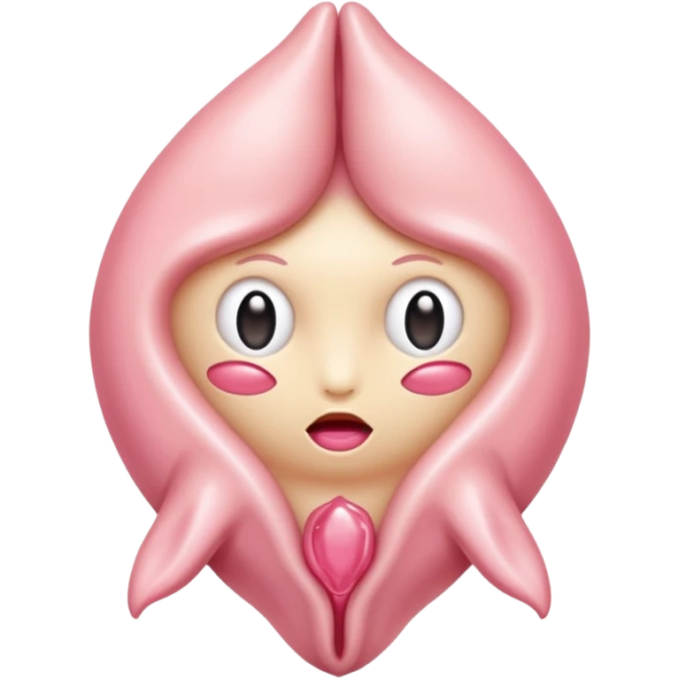 beige and pink vulva appearing moist emoji