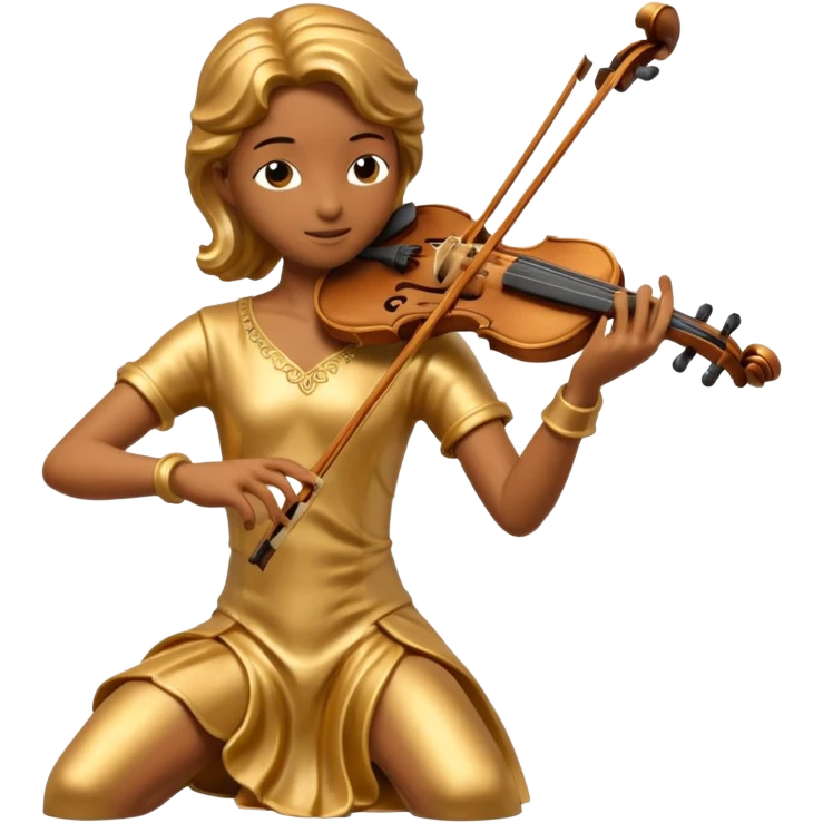 golden statue playing violin emoji