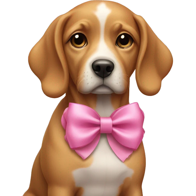 dog wearing pink bow emoji