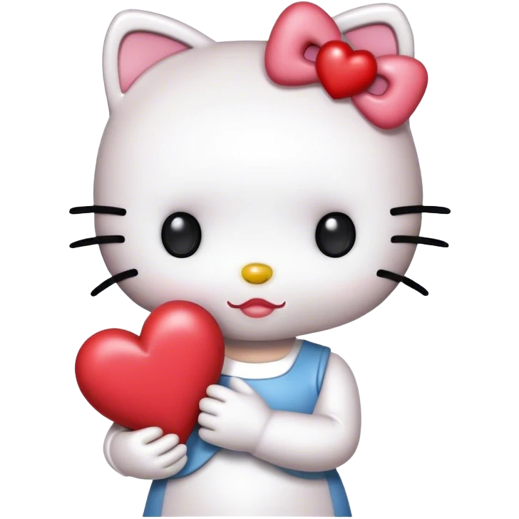 hello kitty with heart emoji