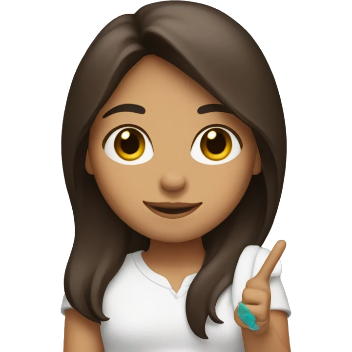 brunette holding up peace sign  emoji