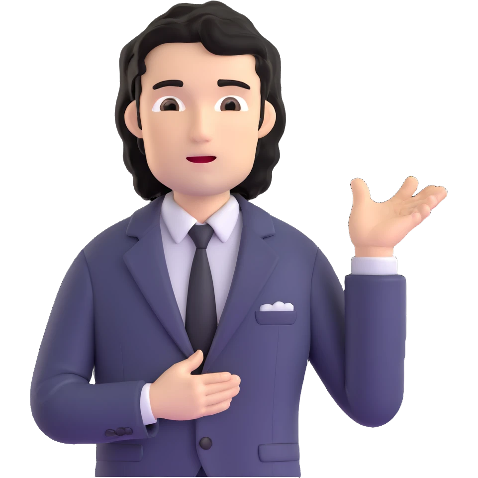 Professional portrait of a business strategist with black wavy hair, stubble, chiseled face, wearing blazer and button-up shirt, confident engaging expression, speaking pose, suitable for keynote speaker profile emoji