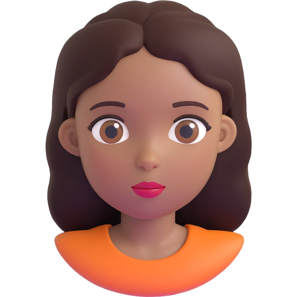 Black girl with fair skin, round face, and straight hair emoji