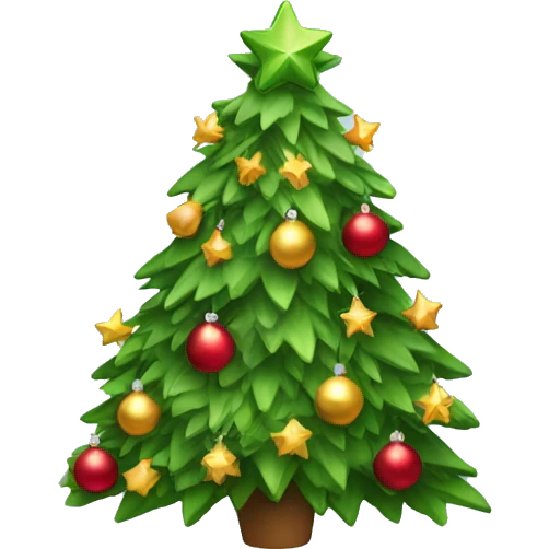 Cute christmas tree with decorates  emoji
