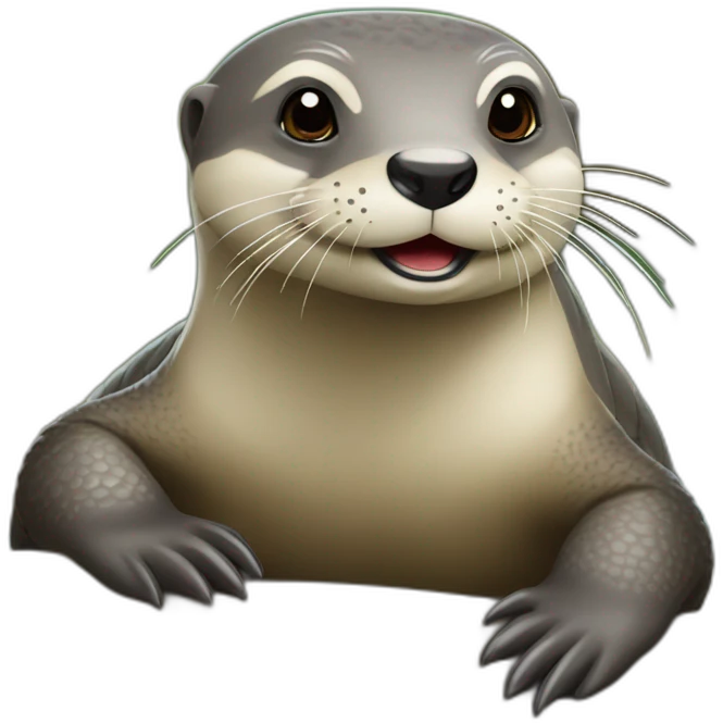 Loutre sur une tortue emoji