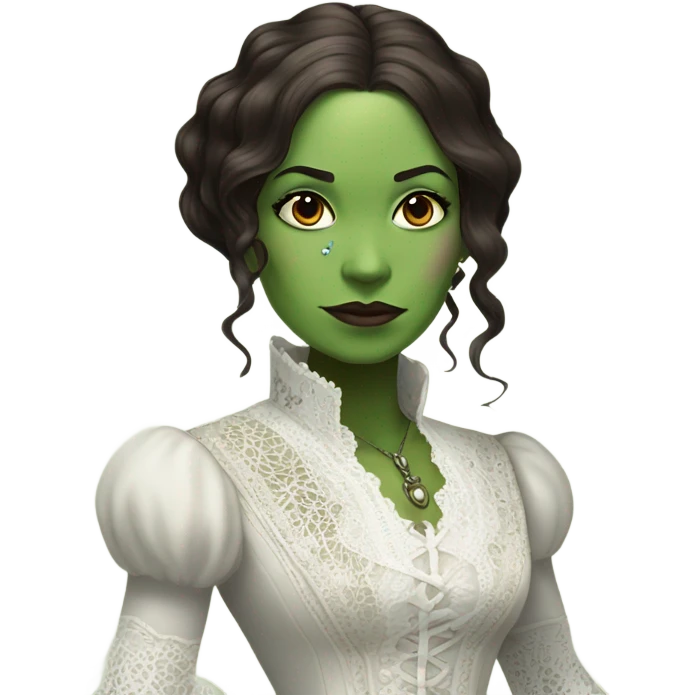 gamora in Victorian dress elegant white full body  emoji
