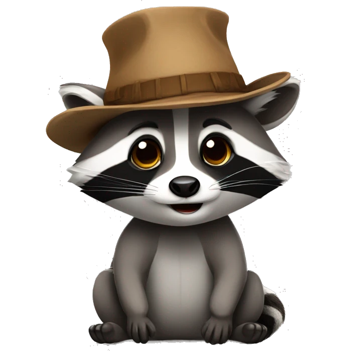 Raccoon with hat emoji