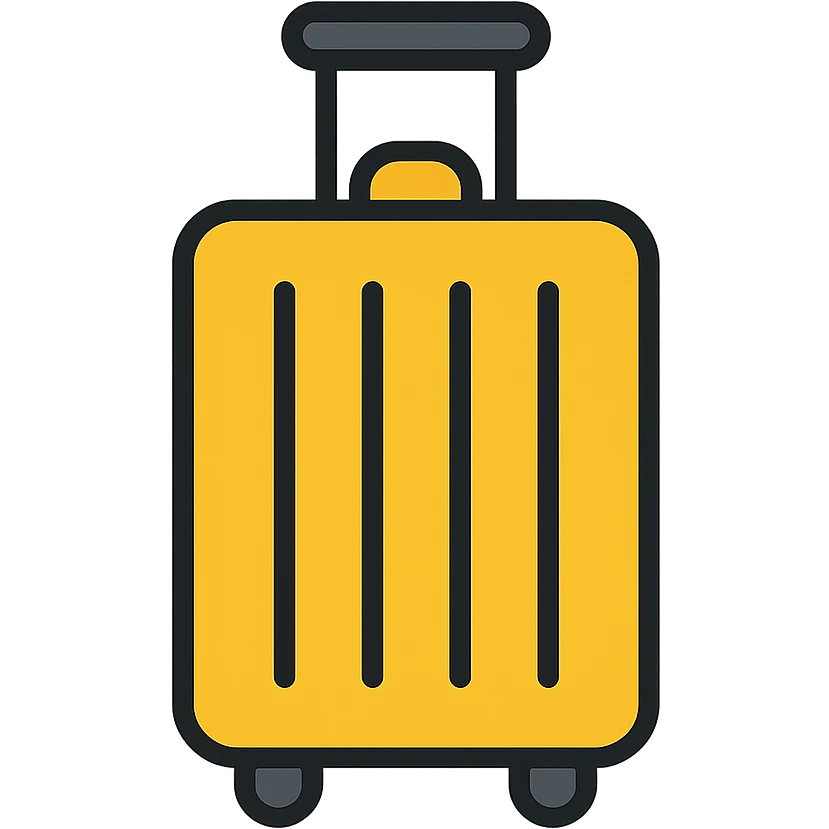 simple modern travel suitcase icon with neutral colors emoji