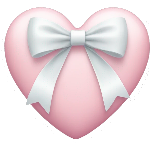 Pastel pink heart with white bow emoji