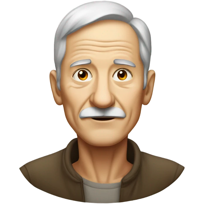 old man portrait indoors with thinner neck emoji