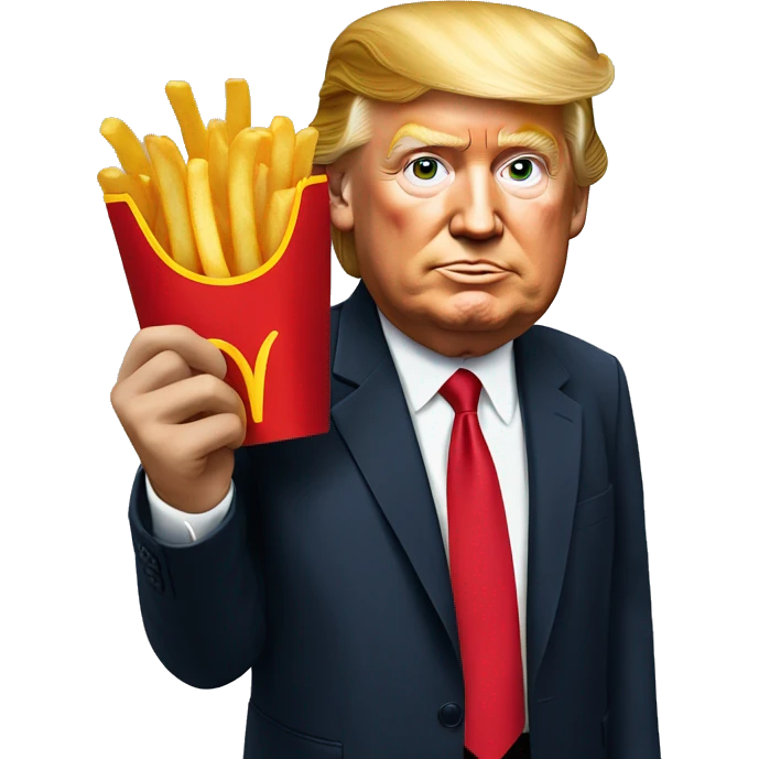 Trump holding McDonald’s French fries emoji