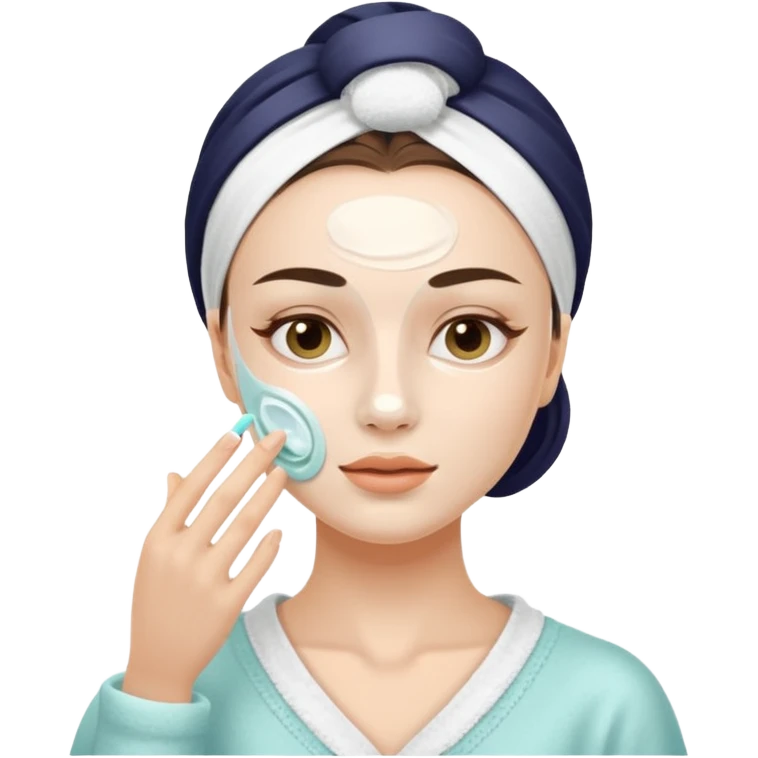 Девушка делает маску спа emoji
