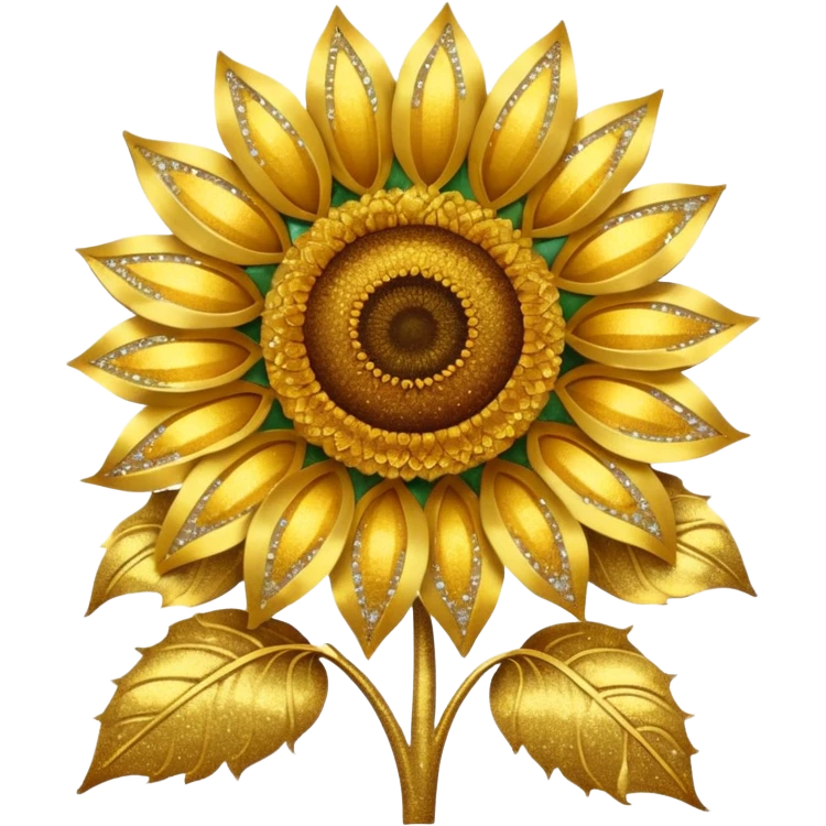 Vintage glitter sunflower  emoji