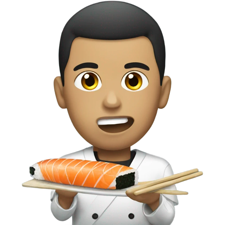 Ronaldo eating sushi  emoji