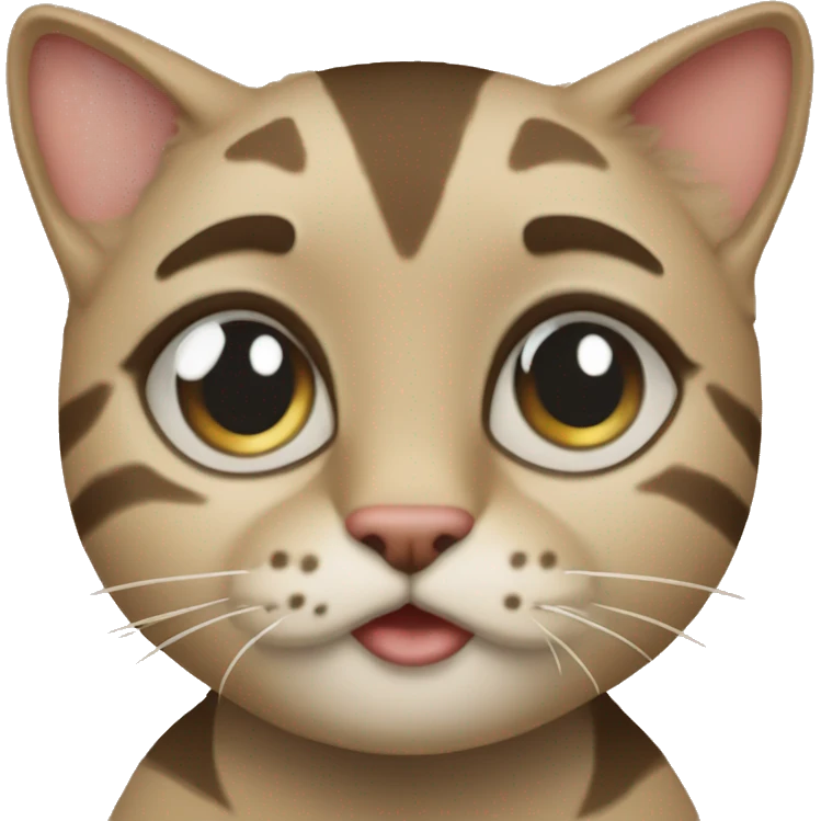 Коричневая кошка в шляпе  emoji
