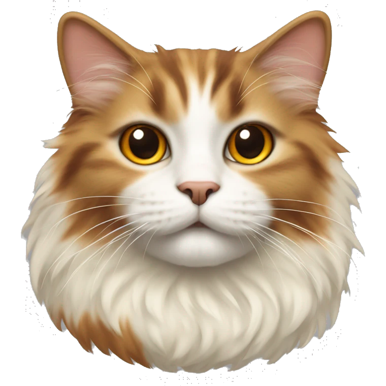 fluffy cat with orange, brown and cream hai emoji