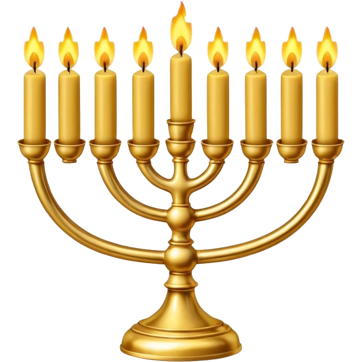 Menorah with 3 candles on the left and right sides emoji