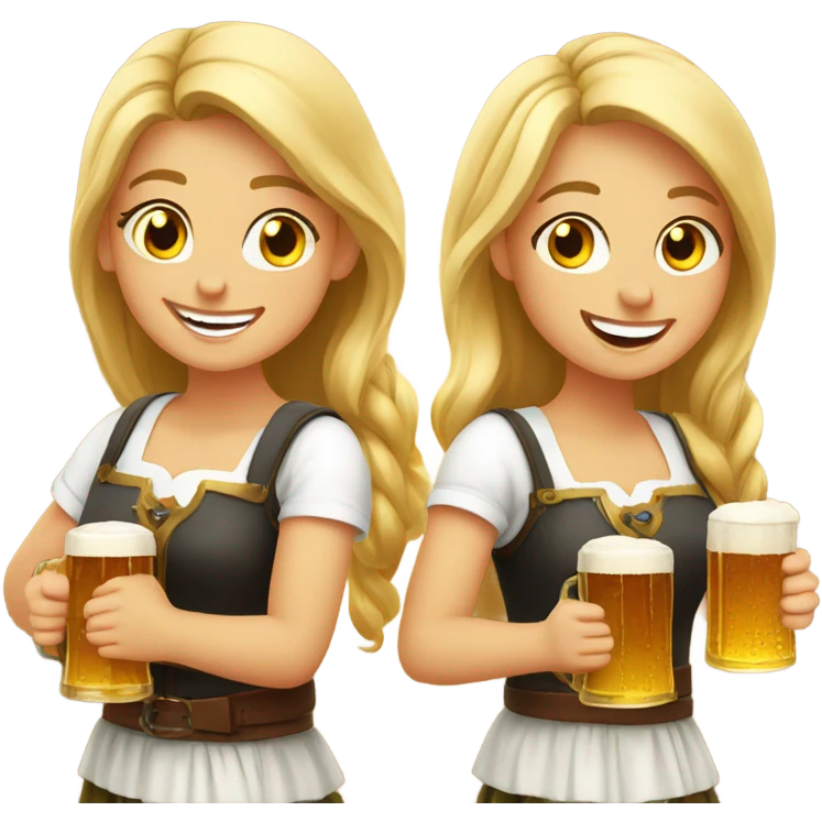 German girls drinking beer emoji