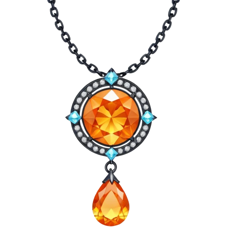 fantasy-magic-orange-necklace-diamonds emoji