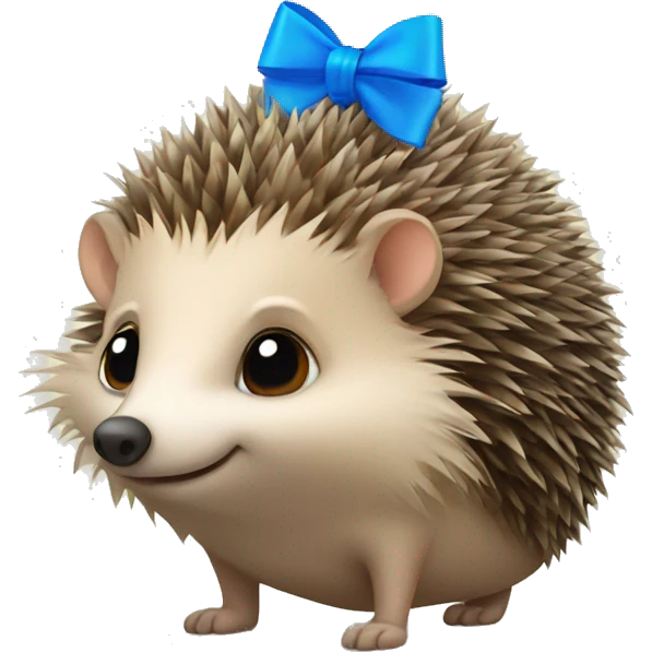 hedgehog with a blue bow emoji