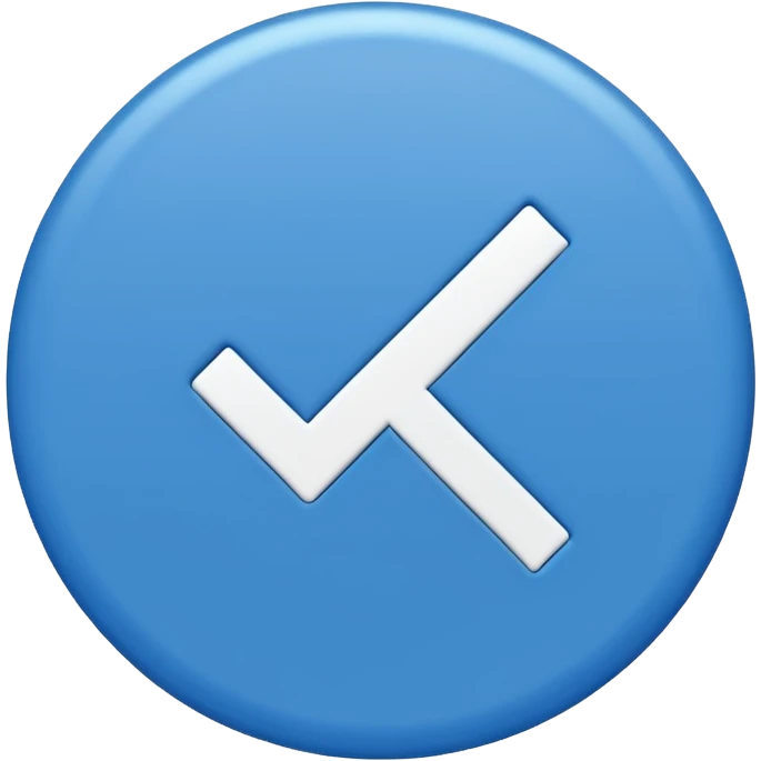 A blue circle entered by a white check mark emoji