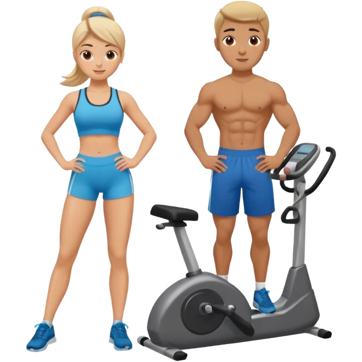 fitness girl and boy emoji