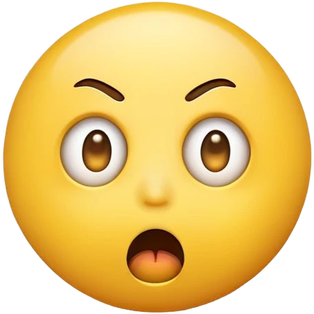 Funny Simple Round Yellow Shocked Face Emoji Expression  emoji