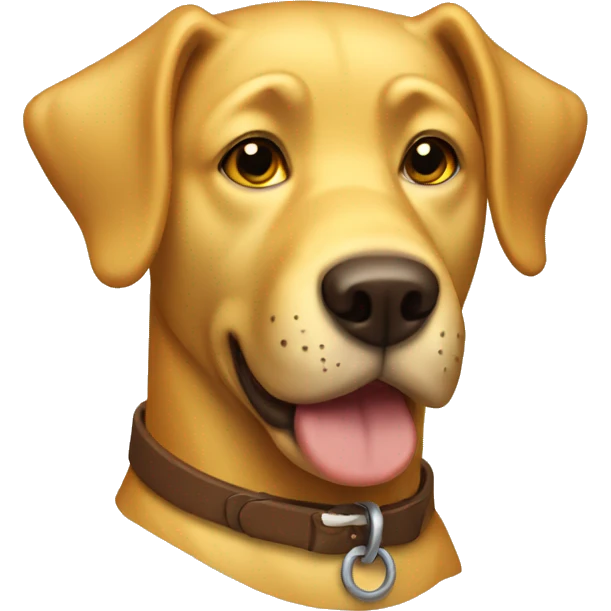 Yellow dog with brown collar emoji