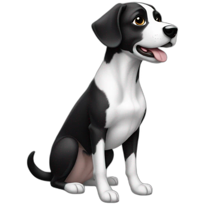 Chien noir et blanc emoji