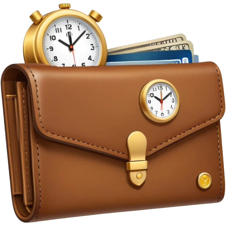wallet and clock side by side emoji