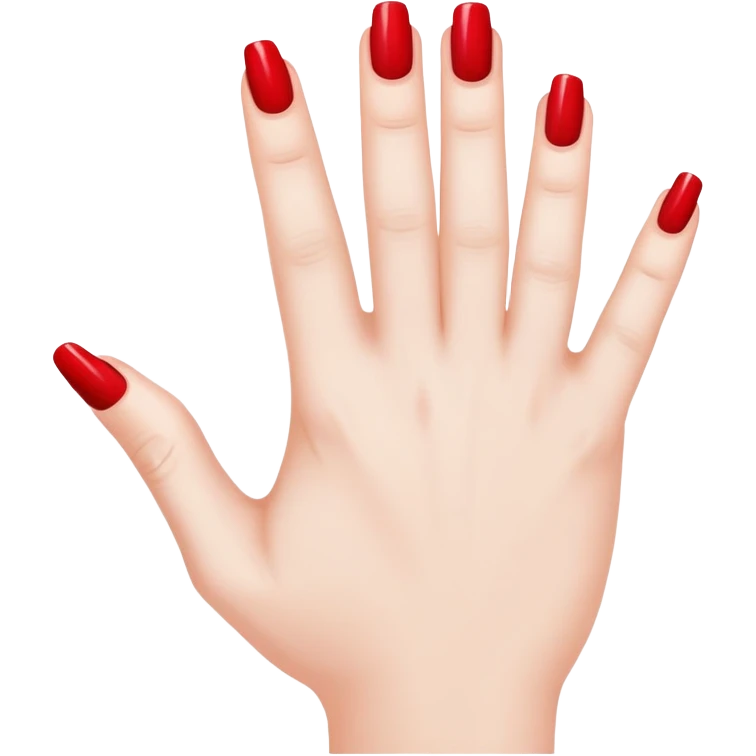 Fingers with red nail polish  emoji