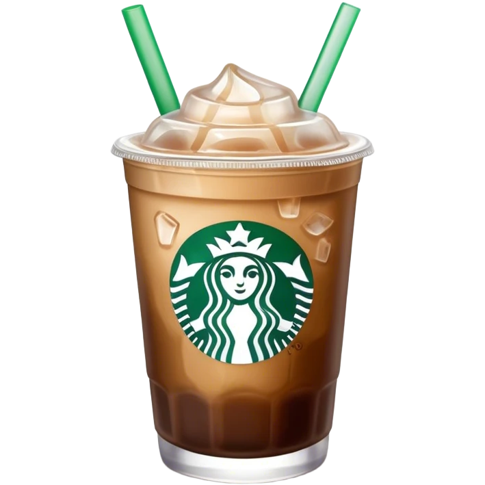 Starbuck ice coffee with ice cubes emoji