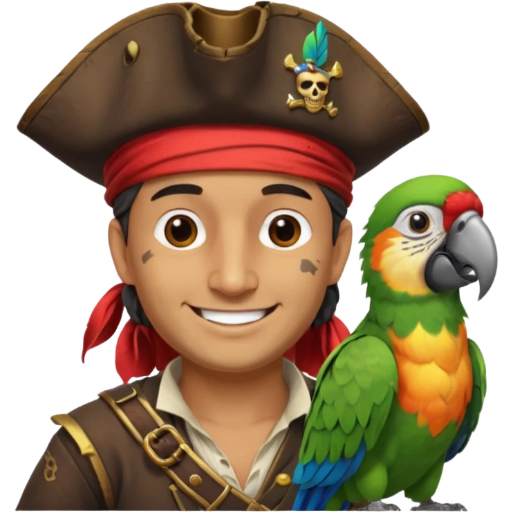 pirate and parrot emoji