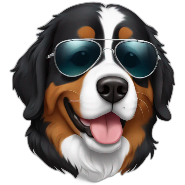 Bernese Mountain Dog wearing aviator emoji