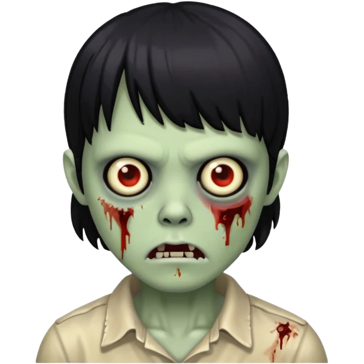 zombie with black bangs  emoji
