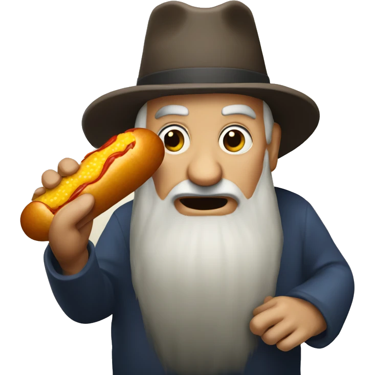 Old man eating corn dog  emoji