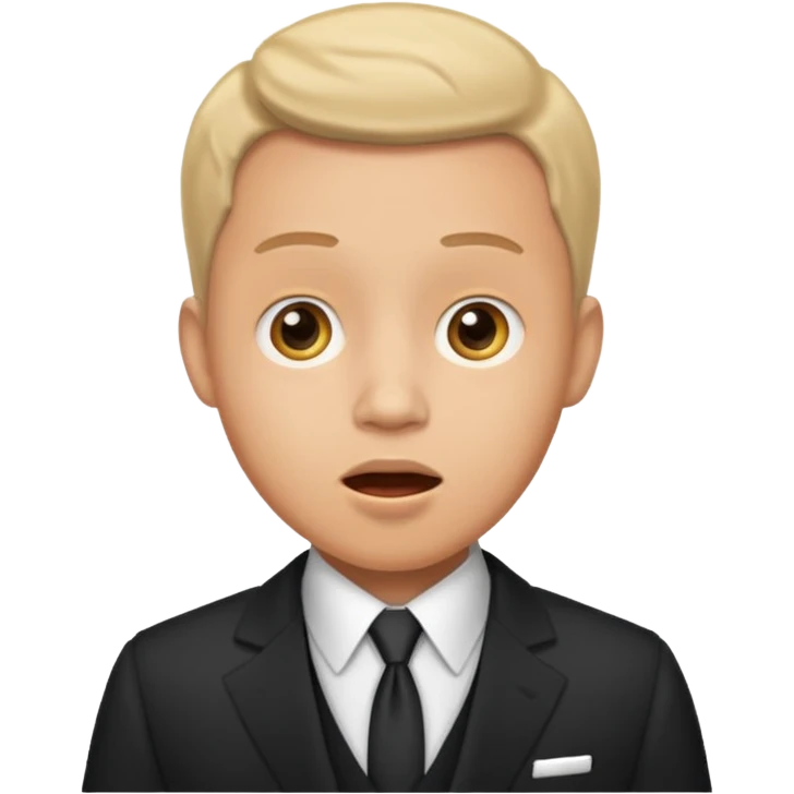 a man in a formal suit surprised emoji